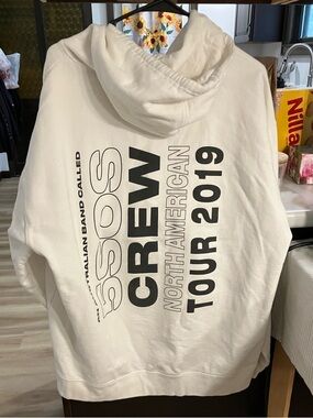 5SOS Unisex Crew White Hoodie North American Tour 2019 Size X Large